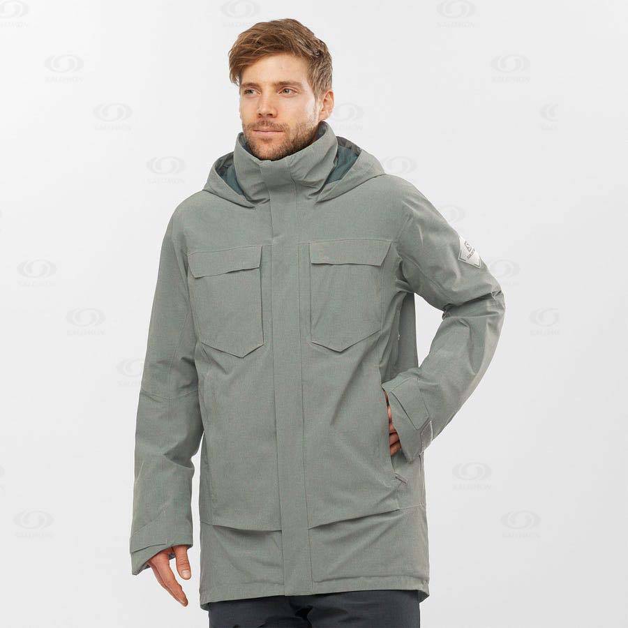 Olive Men's Salomon STANCE CARGO Ski Jackets | USA-S1996