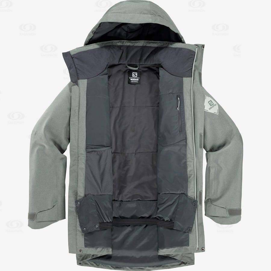 Olive Men's Salomon STANCE CARGO Ski Jackets | USA-S1996