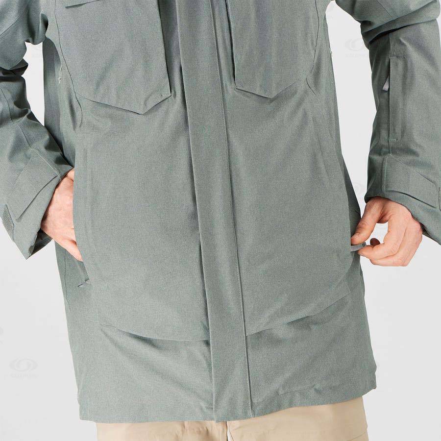 Olive Men's Salomon STANCE CARGO Ski Jackets | USA-S1996