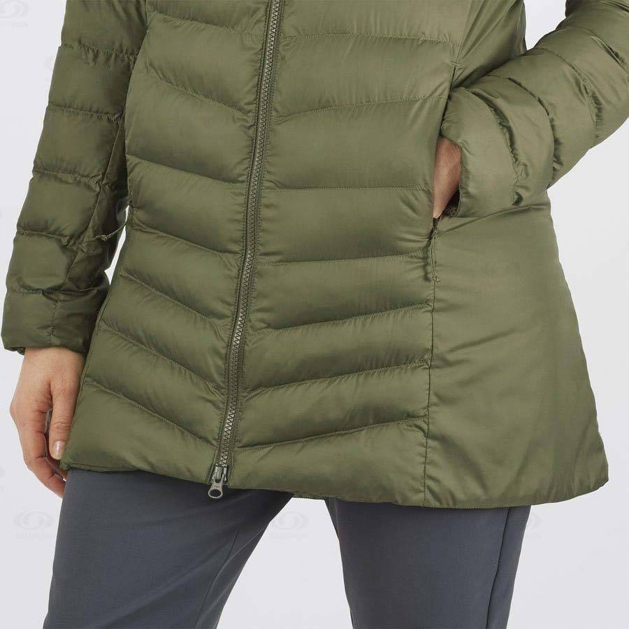 Olive Women's Salomon ESSENTIAL XWARM LONG Insulated Jackets | USA-M2364