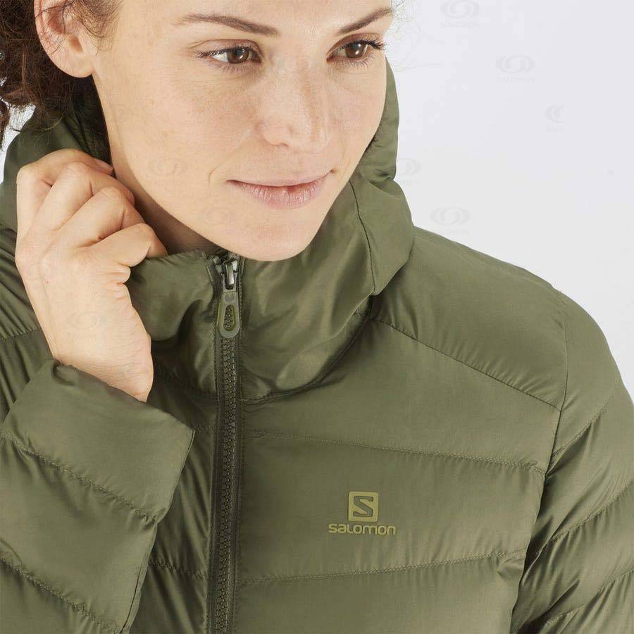 Olive Women's Salomon ESSENTIAL XWARM LONG Insulated Jackets | USA-M2364