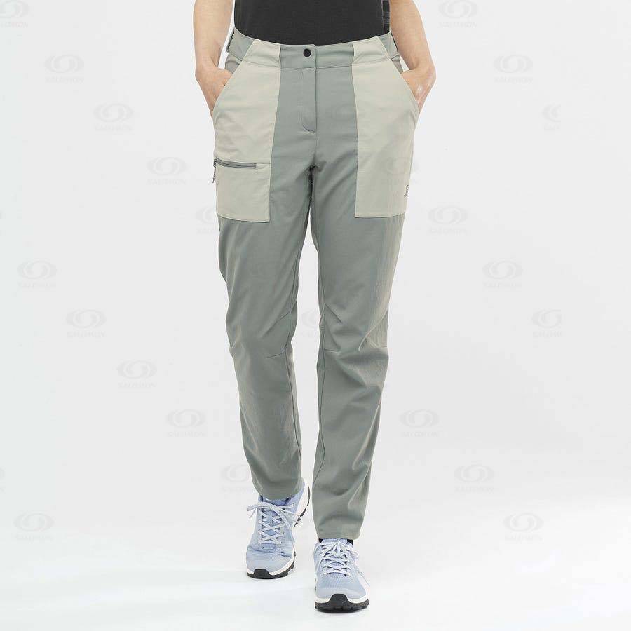 Olive Women's Salomon OUTRACK Pants | USA-S1821