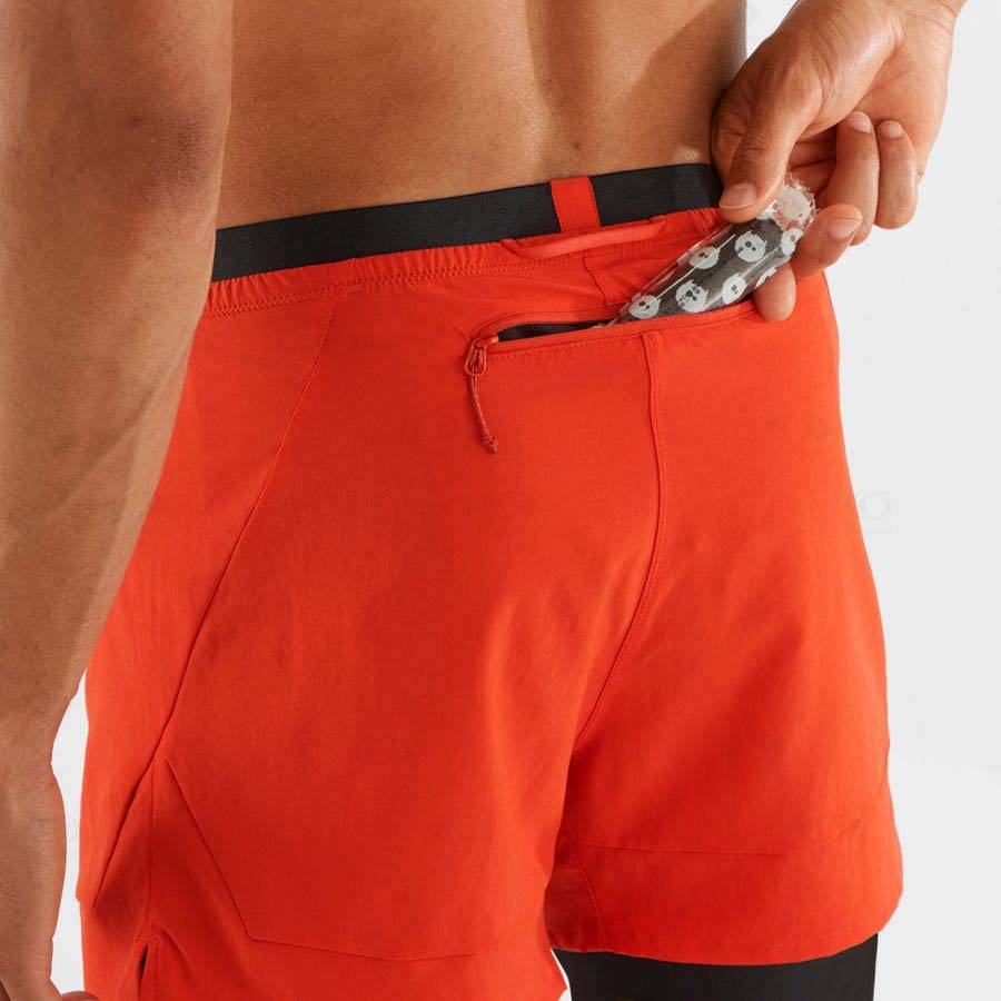 Orange Men's Salomon CROSS 2IN1 Shorts | USA-A1934