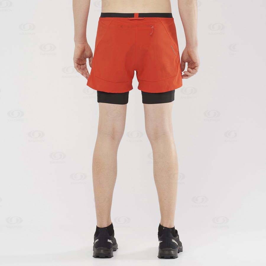 Orange Men's Salomon CROSS 2IN1 Shorts | USA-A1934