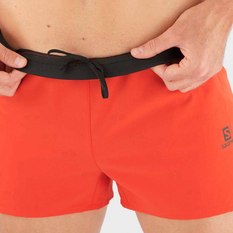 Orange Men's Salomon CROSS 3'' Shorts | USA-S2612