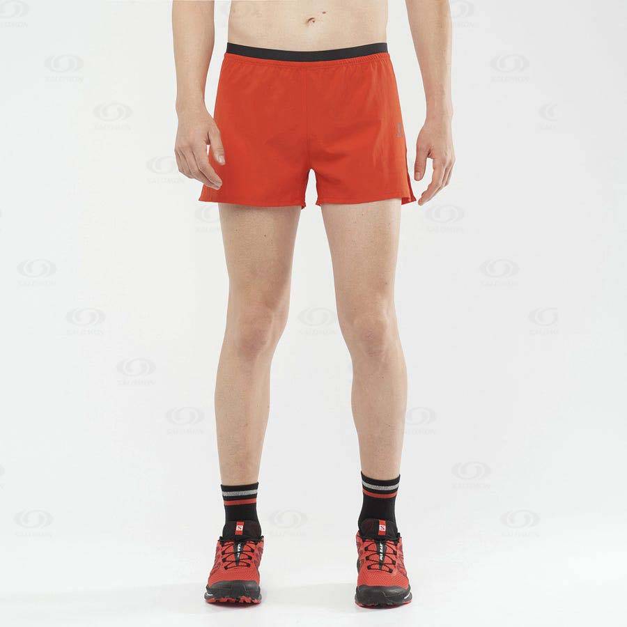 Orange Men's Salomon CROSS 3'' Shorts | USA-S2612