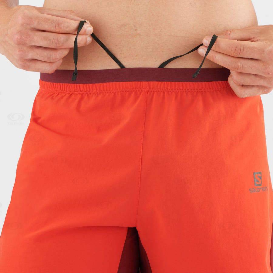 Orange Men's Salomon CROSS 5'' Shorts | USA-S1975