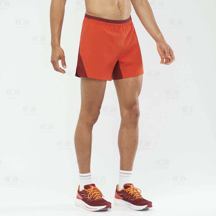 Orange Men's Salomon CROSS 5'' Shorts | USA-S1975