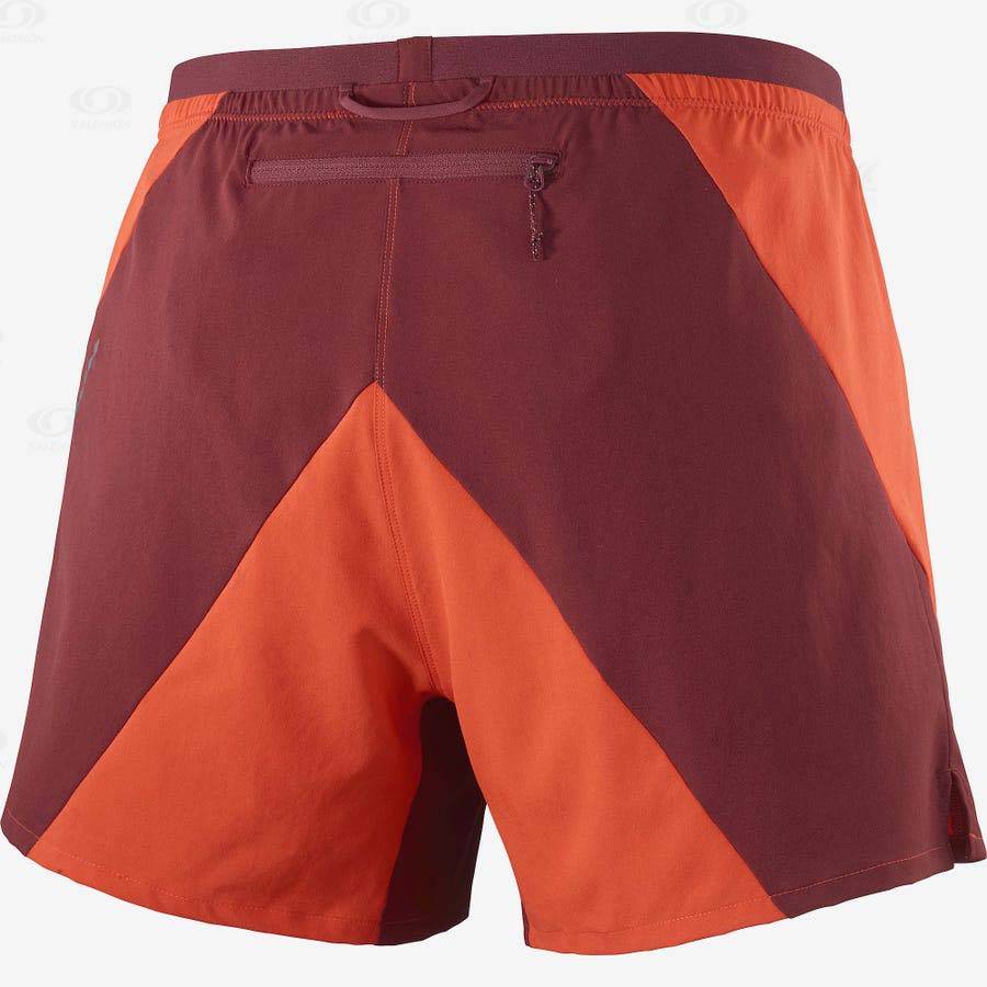 Orange Men's Salomon CROSS 5'' Shorts | USA-S1975