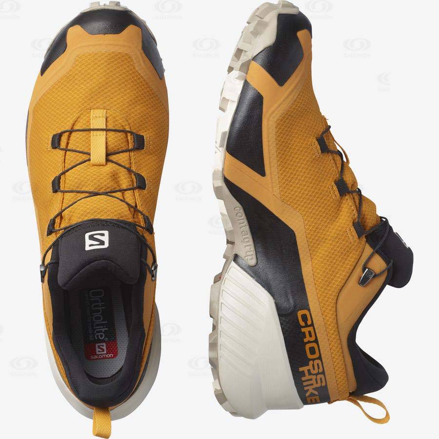 Orange Men's Salomon CROSS HIKE GORE-TEX Hiking Shoes | USA-S2605