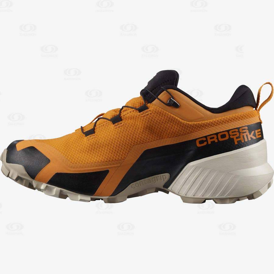 Orange Men's Salomon CROSS HIKE GORE-TEX Hiking Shoes | USA-S2605