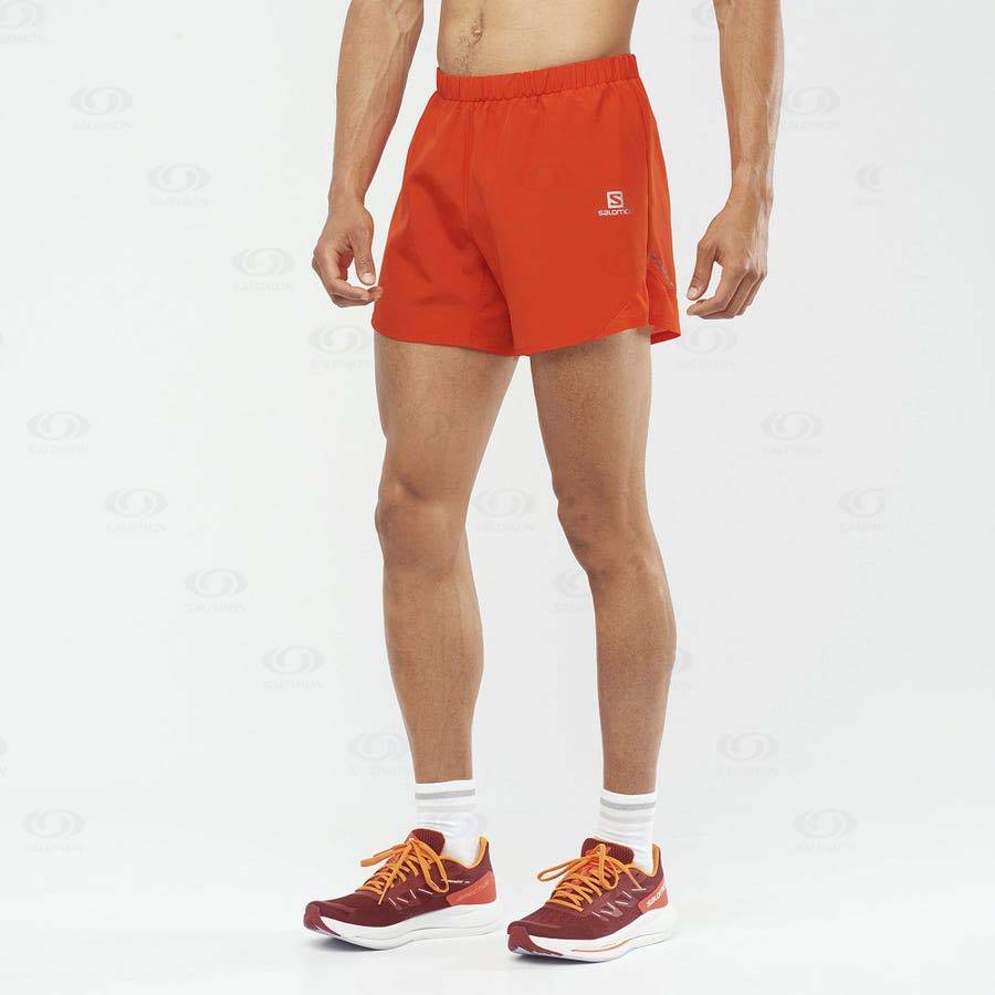 Orange Men's Salomon CROSS REBEL 5'' Shorts | USA-L2292