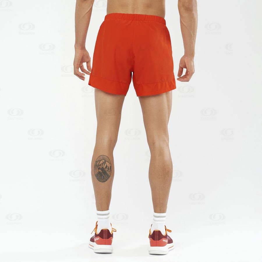 Orange Men's Salomon CROSS REBEL 5'' Shorts | USA-L2292