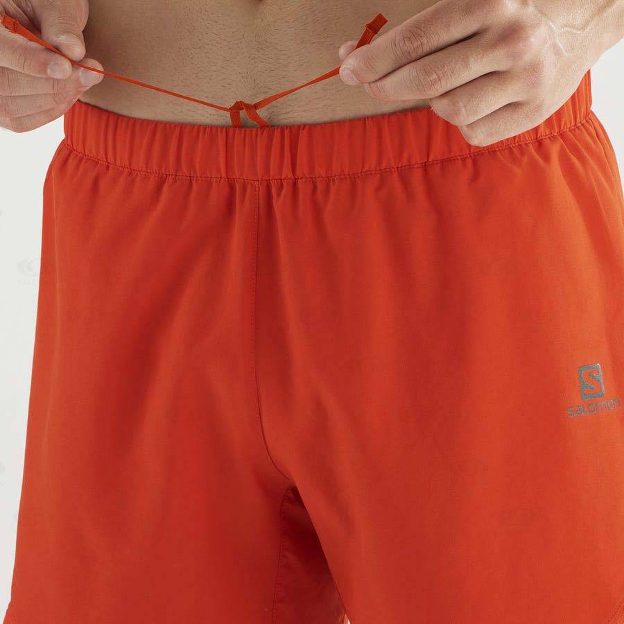 Orange Men's Salomon CROSS REBEL 5'' Shorts | USA-L2292