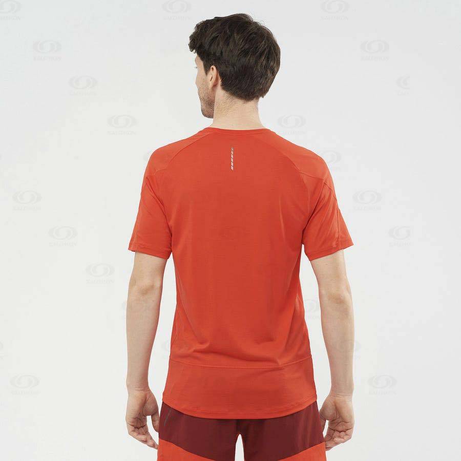 Orange Men's Salomon CROSS RUN T Shirts | USA-O2470