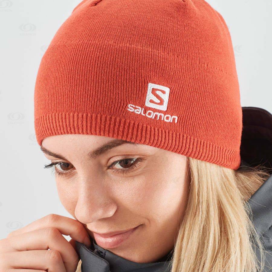 Orange Men's Salomon LOGO Hats | USA-A2543