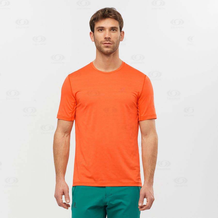 Orange Men's Salomon OUTLINE T Shirts | USA-S1842