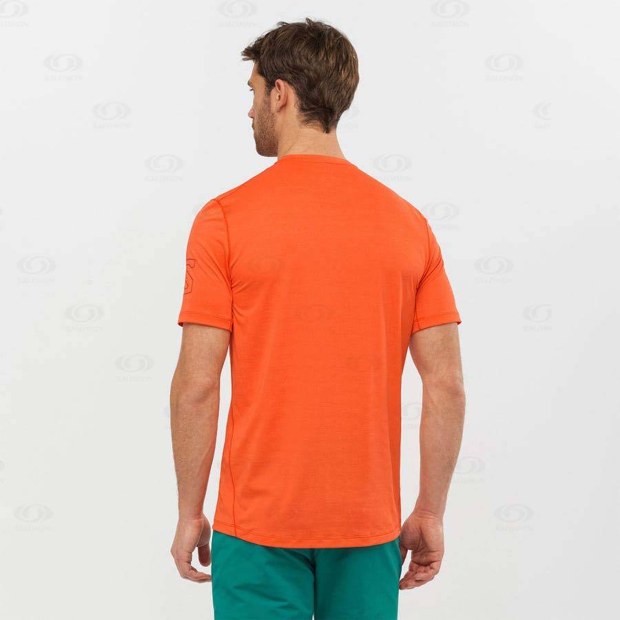 Orange Men's Salomon OUTLINE T Shirts | USA-S1842