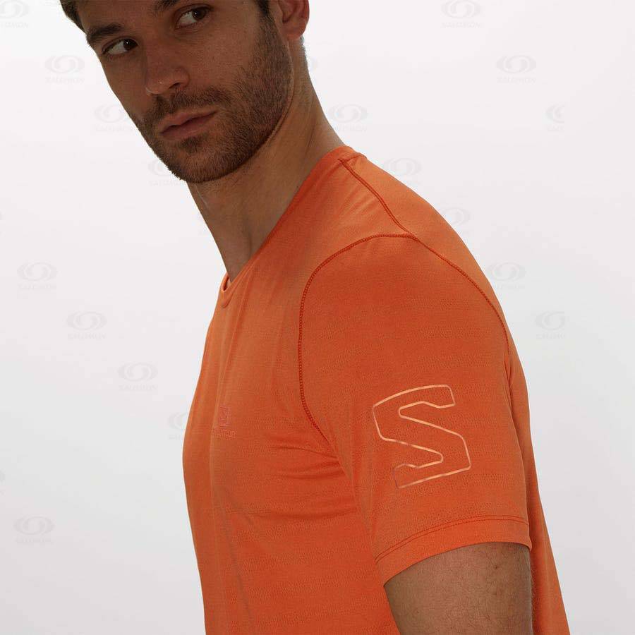 Orange Men's Salomon OUTLINE T Shirts | USA-S1842