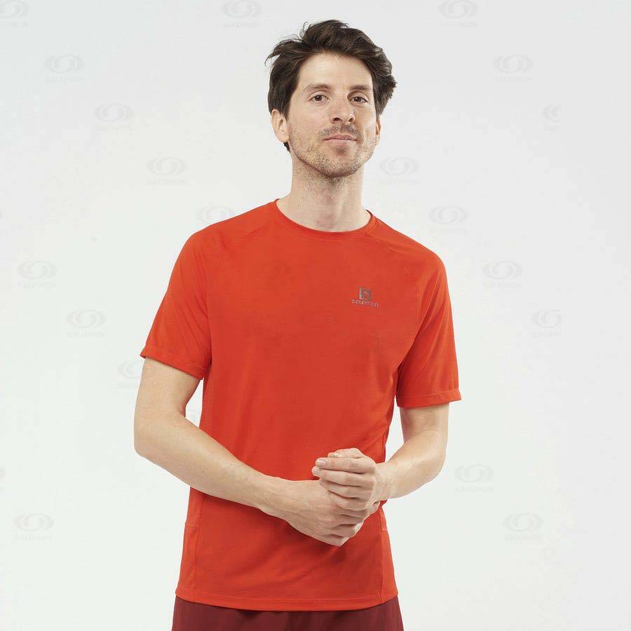 Orange Men's Salomon PROMO CROSS REBEL T Shirts | USA-W2010