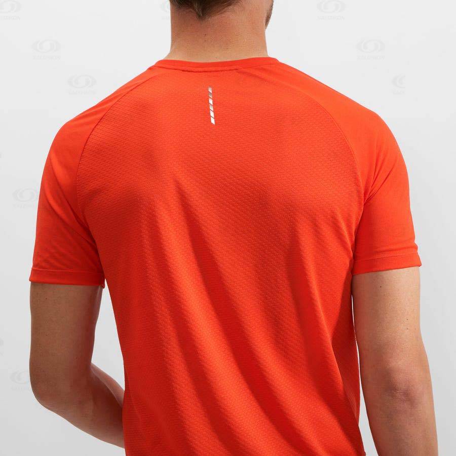 Orange Men's Salomon PROMO CROSS REBEL T Shirts | USA-W2010