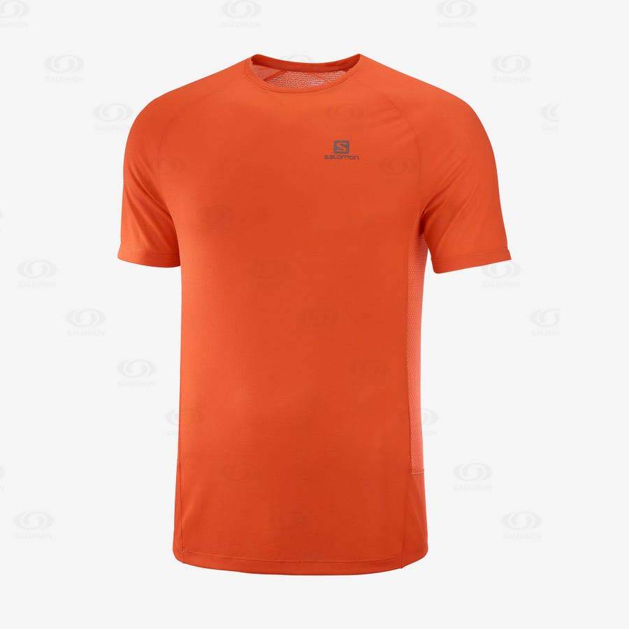 Orange Men\'s Salomon PROMO CROSS REBEL T Shirts | USA-W2010