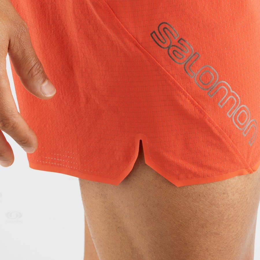 Orange Men's Salomon SENSE AERO 5'' Shorts | USA-M1531