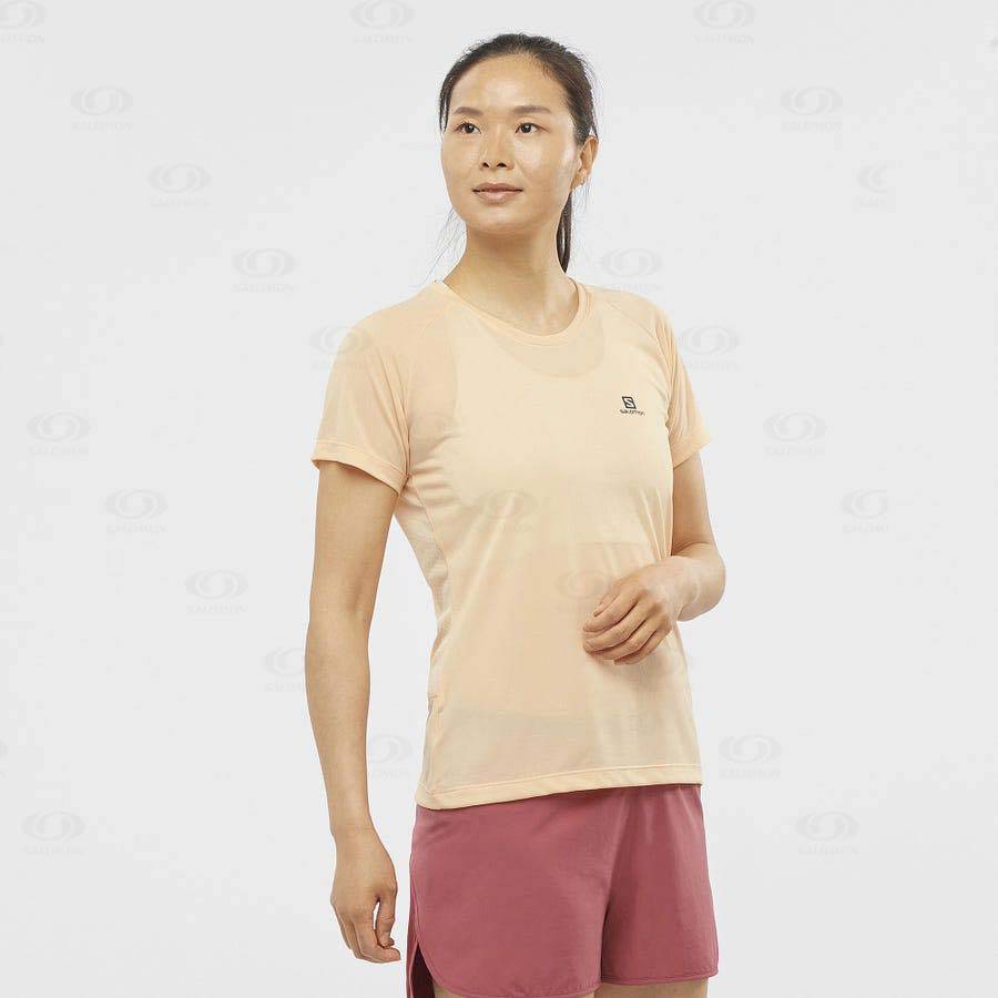 Orange Women's Salomon CROSS REBEL T Shirts | USA-W2830