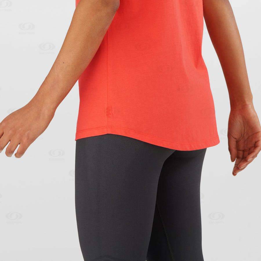 Orange Women's Salomon OUTLIFE SCOOP HEM TEE W T Shirts | USA-O1126