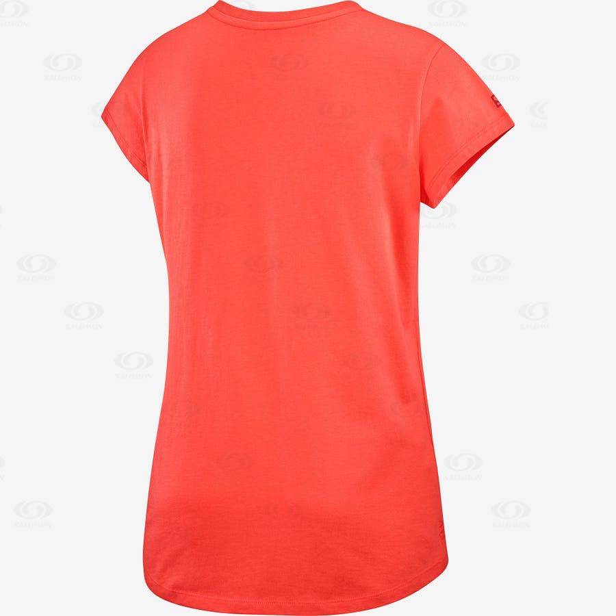 Orange Women's Salomon OUTLIFE SCOOP HEM TEE W T Shirts | USA-O1126