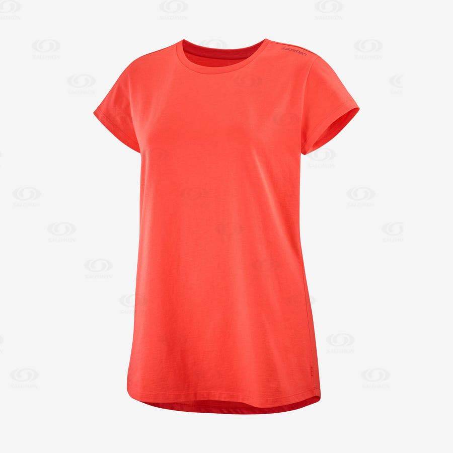 Orange Women\'s Salomon OUTLIFE SCOOP HEM TEE W T Shirts | USA-O1126