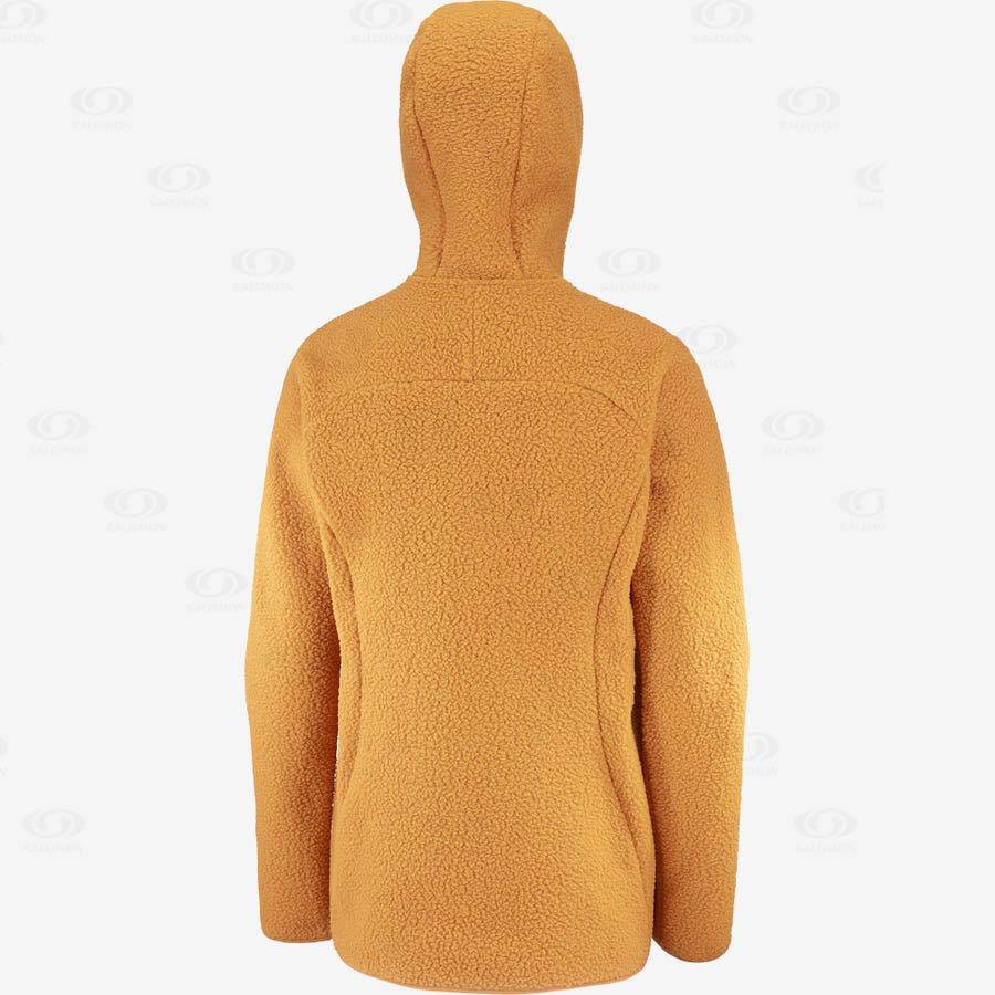 Orange Women's Salomon OUTLINE WARM TEDDY Hoodie | USA-M1951