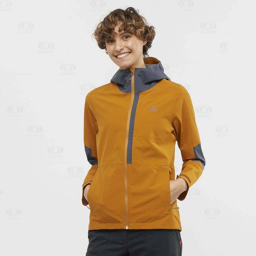 Orange Women's Salomon OUTRACK WATERPROOF 2.5L Waterproof Jackets | USA-N1946