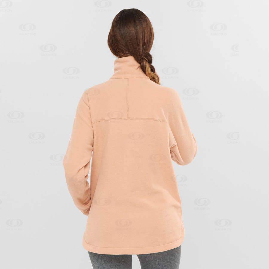 Pink Women's Salomon ESSENTIAL COSY FLEECE Hoodie | USA-O2113