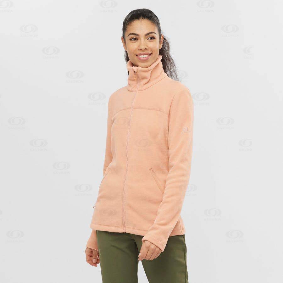 Pink Women's Salomon ESSENTIAL COSY FLEECE Hoodie | USA-W3650