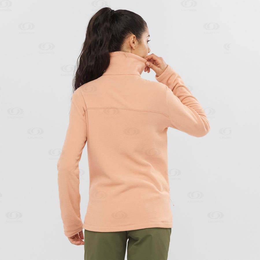 Pink Women's Salomon ESSENTIAL COSY FLEECE Hoodie | USA-W3650