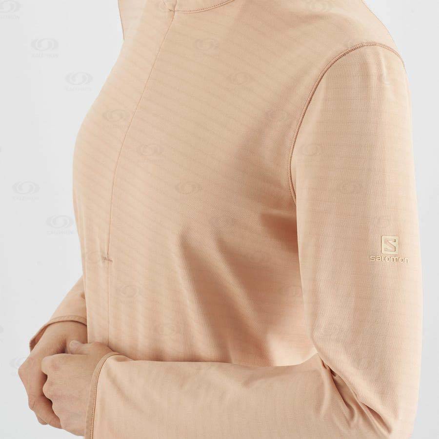 Pink Women's Salomon ESSENTIAL LIGHTWARM Hoodie | USA-M2021