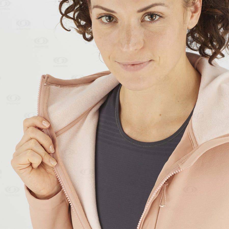 Pink Women's Salomon ESSENTIAL XWARM Hoodie | USA-L1046