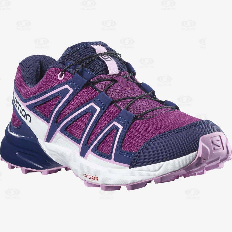 Purple / Blue Kids' Salomon SPEEDCROSS Trail Running Shoes | USA-M1426