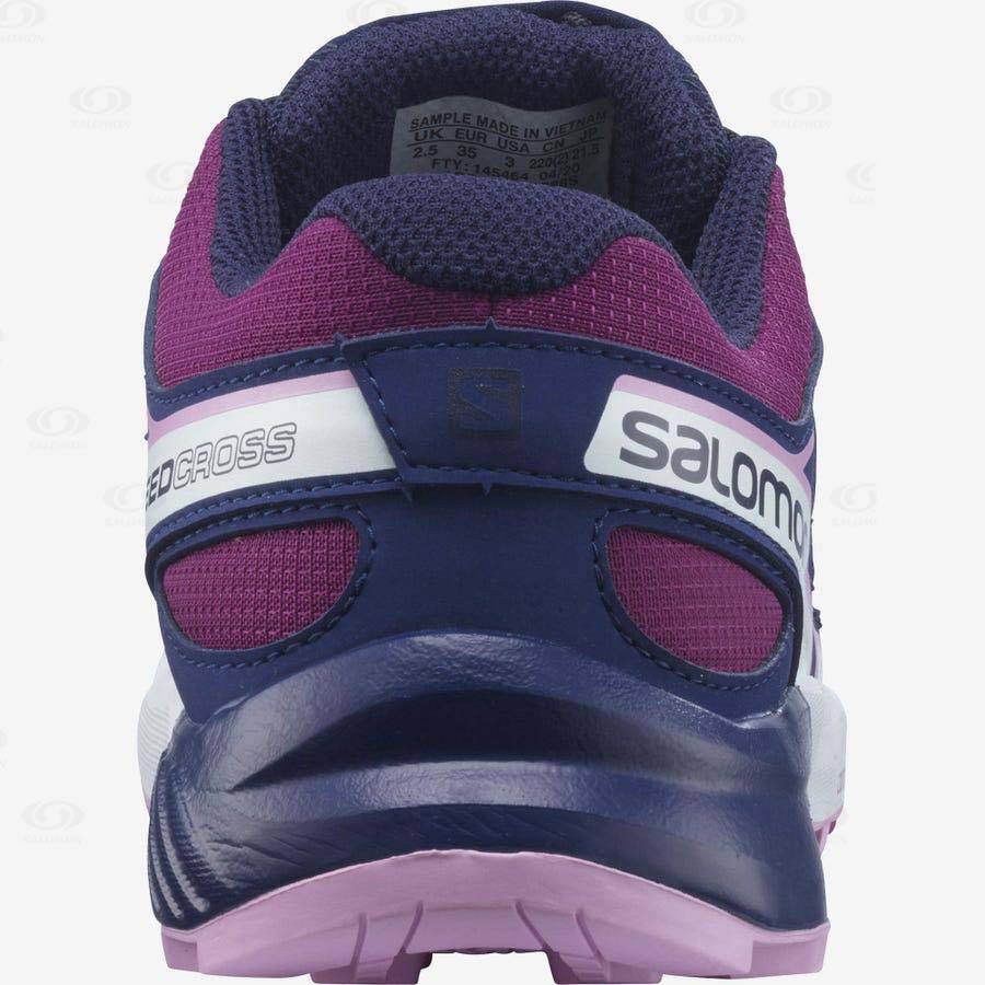 Purple / Blue Kids' Salomon SPEEDCROSS Trail Running Shoes | USA-M1426