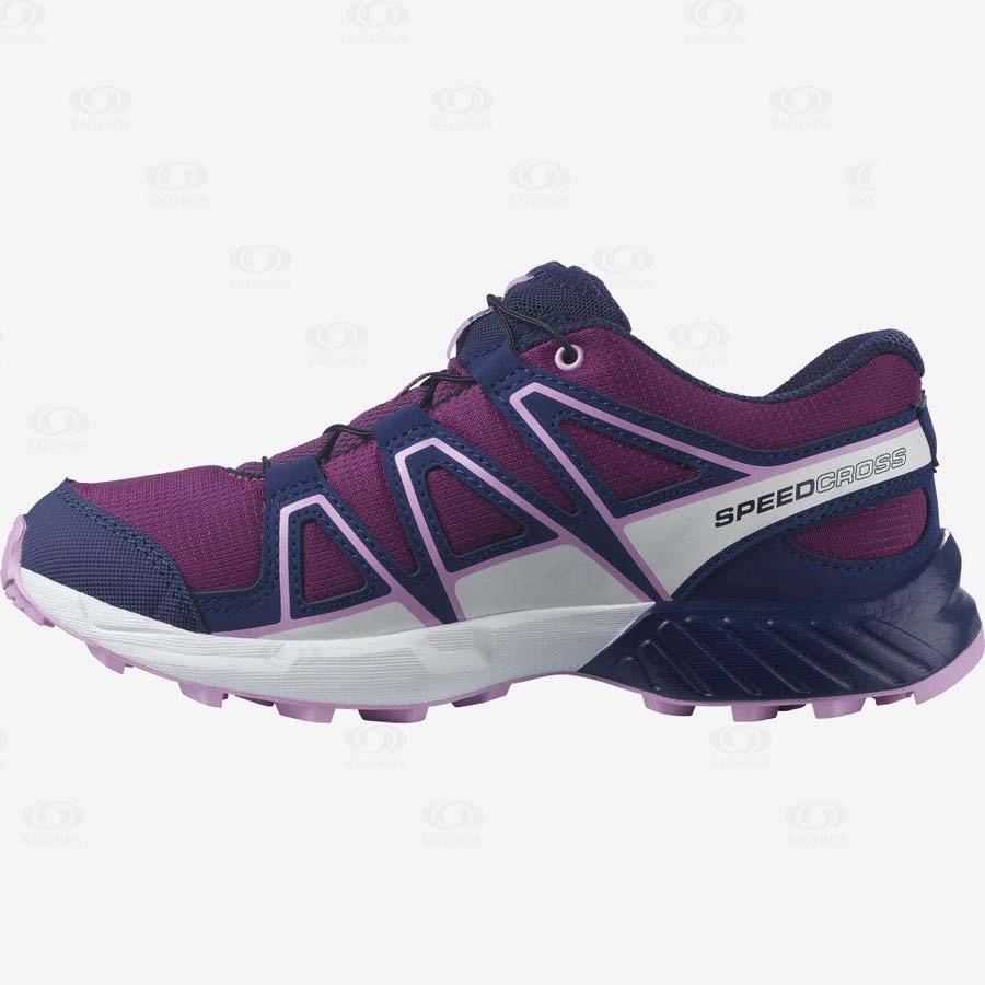 Purple / Blue Kids' Salomon SPEEDCROSS Trail Running Shoes | USA-M1426