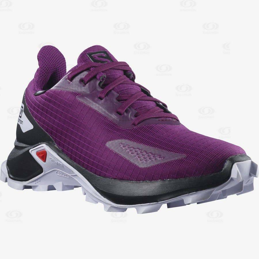 Purple Kids' Salomon ALPHACROSS BLAST CLIMASALOMON™ WATERPROOF Trail Running Shoes | USA-S1275