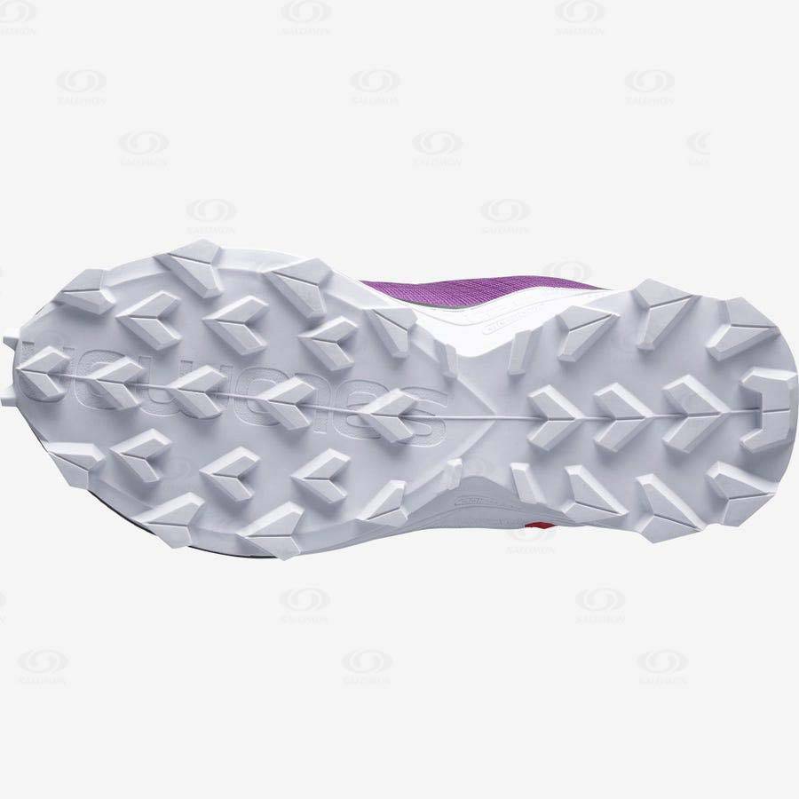 Purple Kids' Salomon ALPHACROSS BLAST CLIMASALOMON™ Waterproof Shoes | USA-W2140