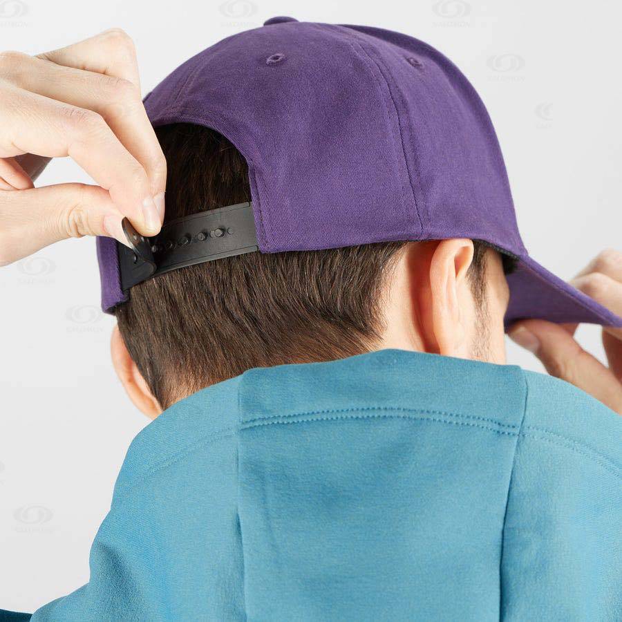 Purple Men's Salomon LOGO Hats | USA-N1624