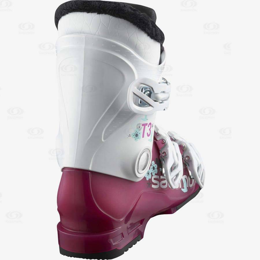 Purple / White Kids' Salomon T3 RT GIRLY Ski Boots | USA-S2059