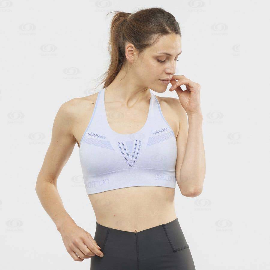 Purple Women's Salomon ESSENTIAL MOVE ON SEAMLESS Sports Bras | USA-S1163