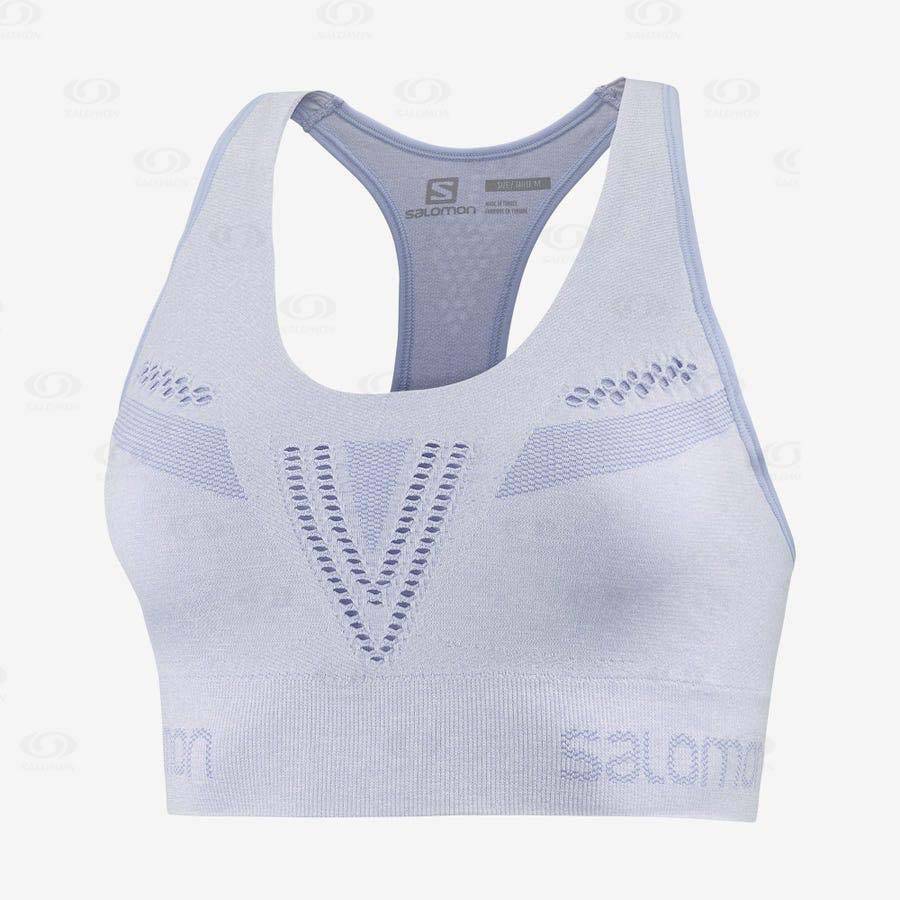 Purple Women\'s Salomon ESSENTIAL MOVE ON SEAMLESS Sports Bras | USA-S1163