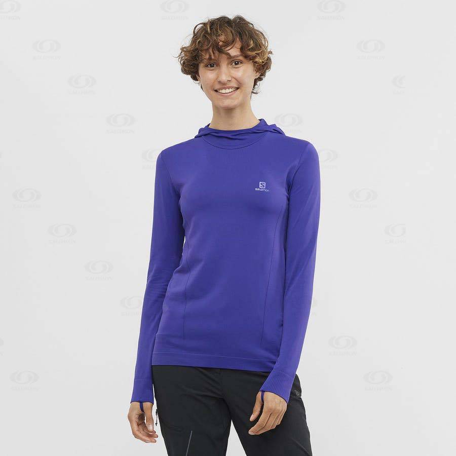 Purple Women's Salomon ESSENTIAL SEAMLESS Hoodie | USA-O2589