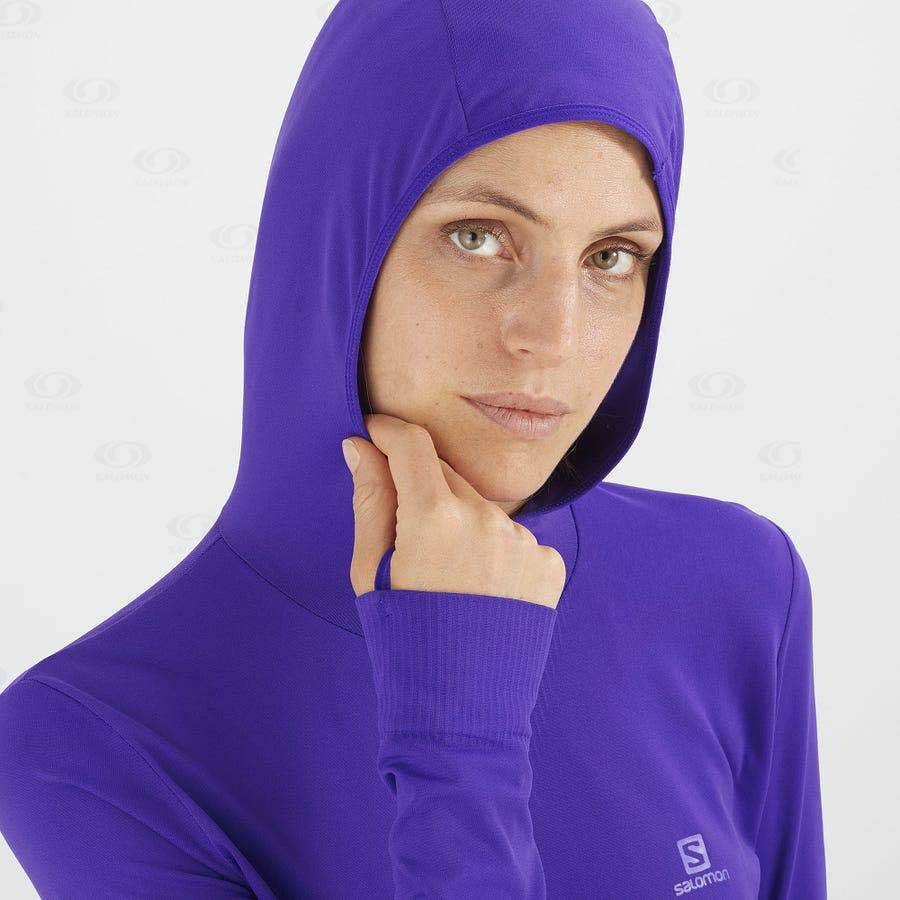 Purple Women's Salomon ESSENTIAL SEAMLESS Hoodie | USA-O2589