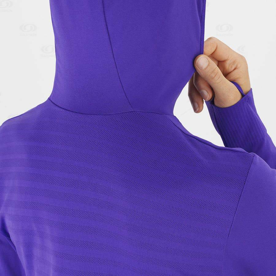 Purple Women's Salomon ESSENTIAL SEAMLESS Hoodie | USA-O2589